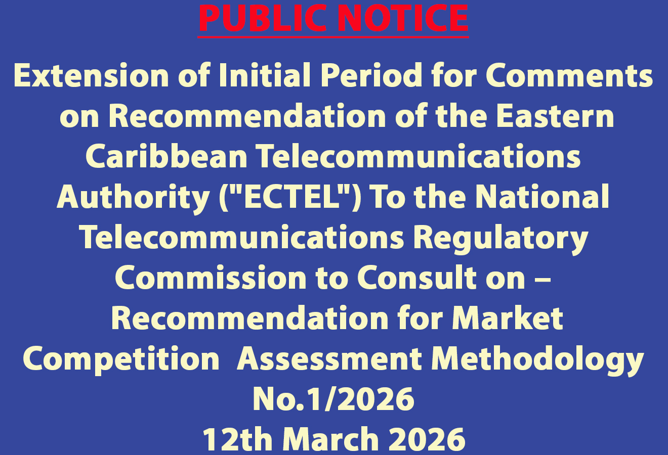 Extension March 12, 2026